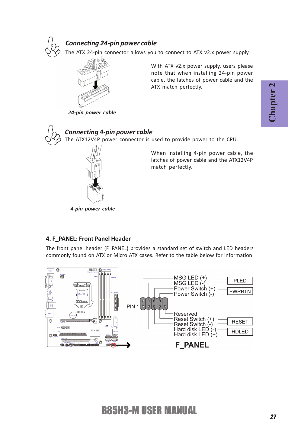B85h3-m user manual, Chapter 2 | Elitegroup B85H3-M (V1.0) User Manual | Page 31 / 82