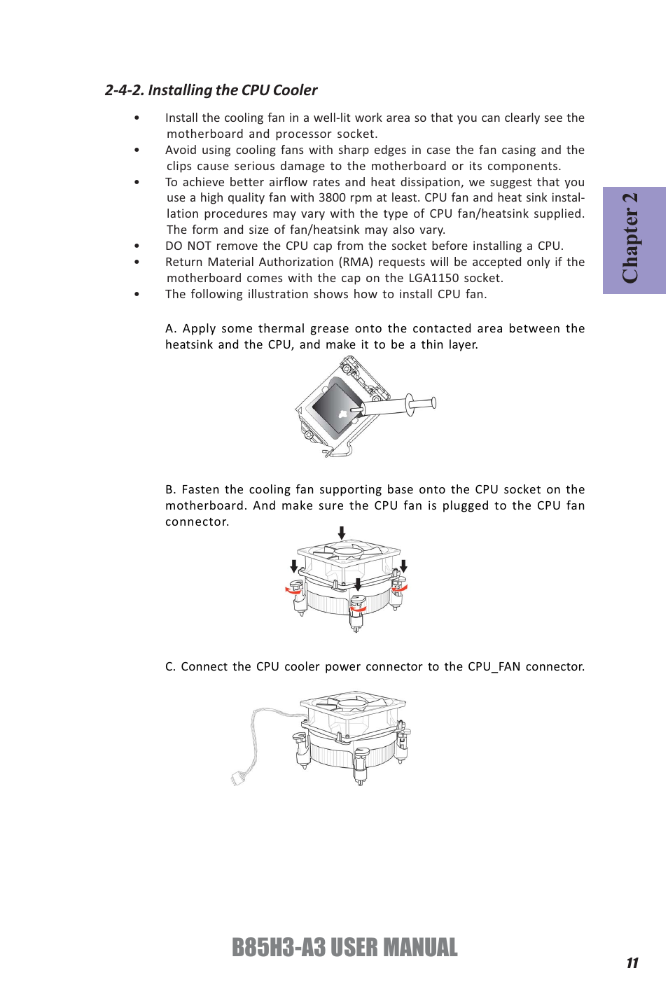 B85h3-a3 user manual, Chapter 2 | Elitegroup B85H3-A3 (V1.0) User Manual | Page 15 / 80