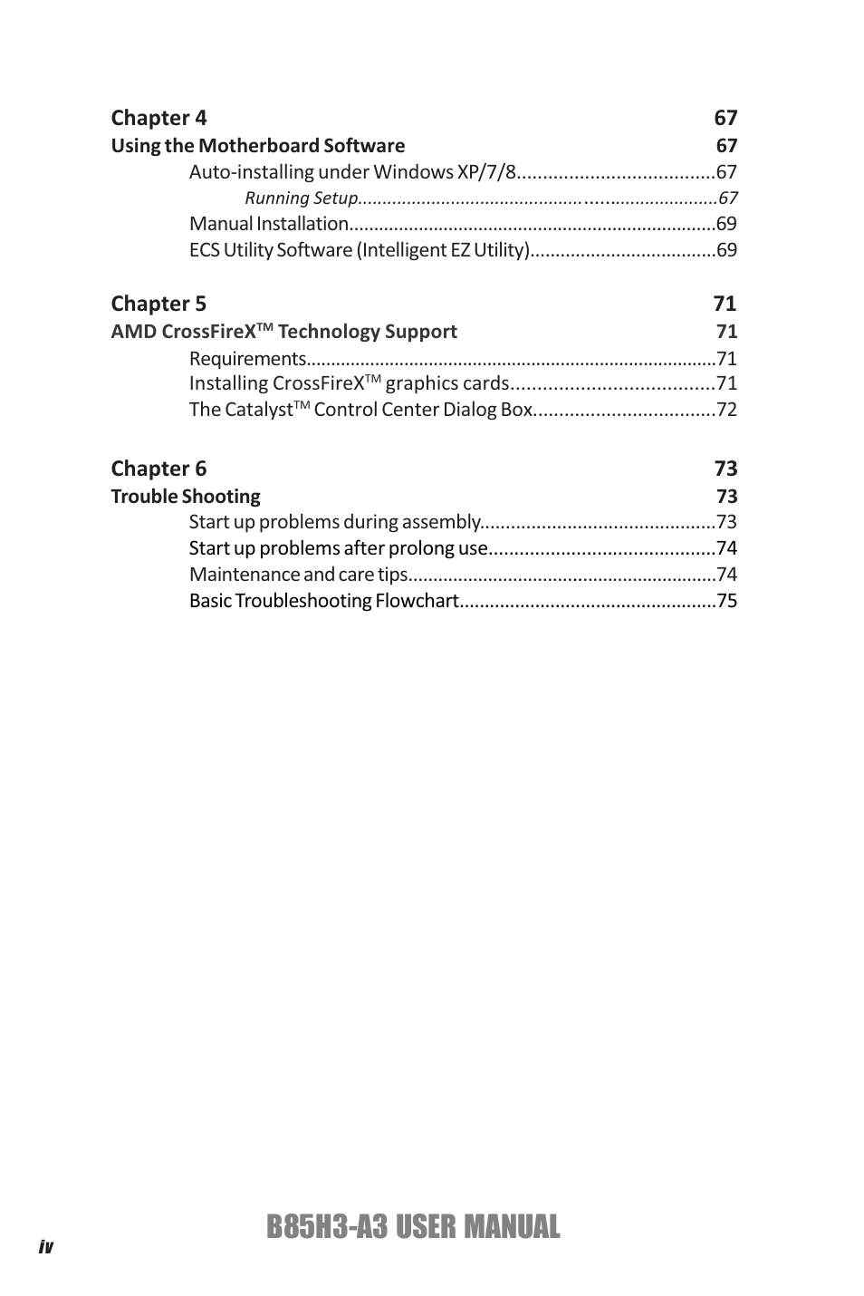 B85h3-a3 user manual | Elitegroup B85H3-A3 (V1.0) User Manual | Page 4 / 80