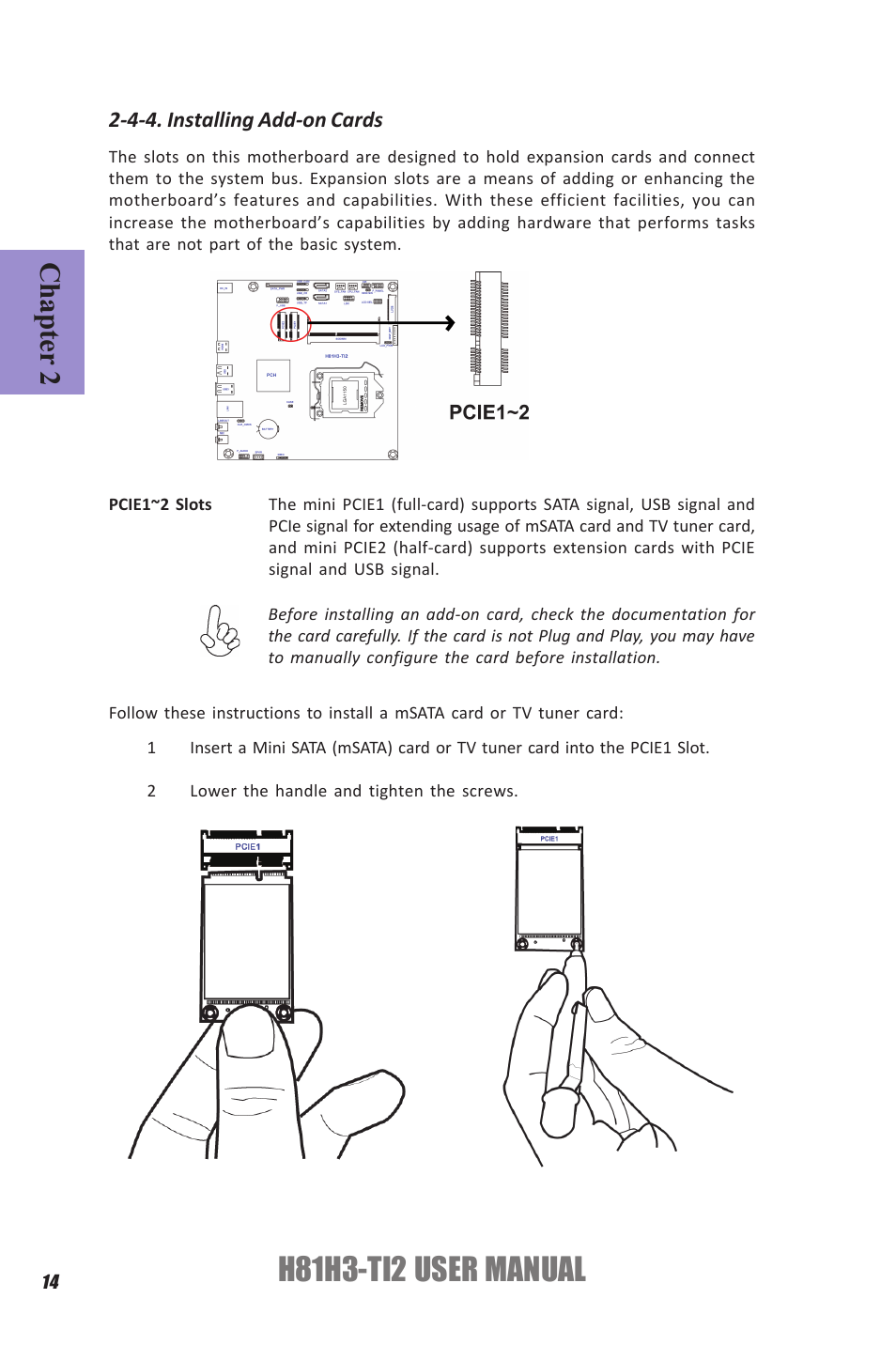 H81h3-ti2 user manual, Chapter 2 | Elitegroup H81H3-TI2 (V1.0) User Manual | Page 18 / 60