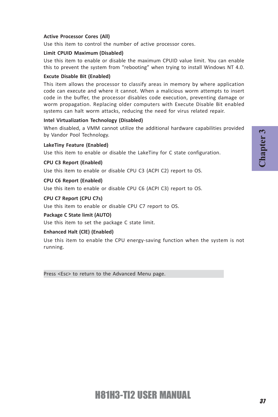H81h3-ti2 user manual, Chapter 3 | Elitegroup H81H3-TI2 (V1.0) User Manual | Page 41 / 60