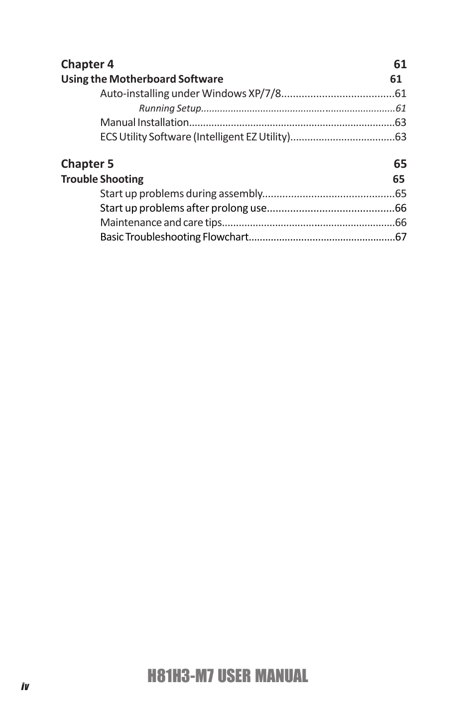 H81h3-m7 user manual | Elitegroup H81H3-M7 (V1.0) User Manual | Page 4 / 72