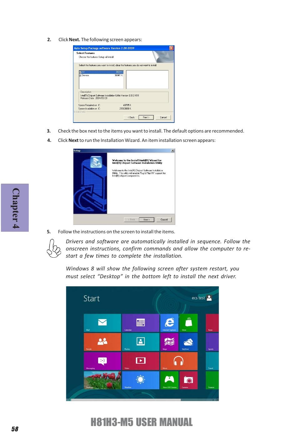 H81h3-m5 user manual, Chapter 4 | Elitegroup H81H3-M5 (V1.0) User Manual | Page 62 / 68