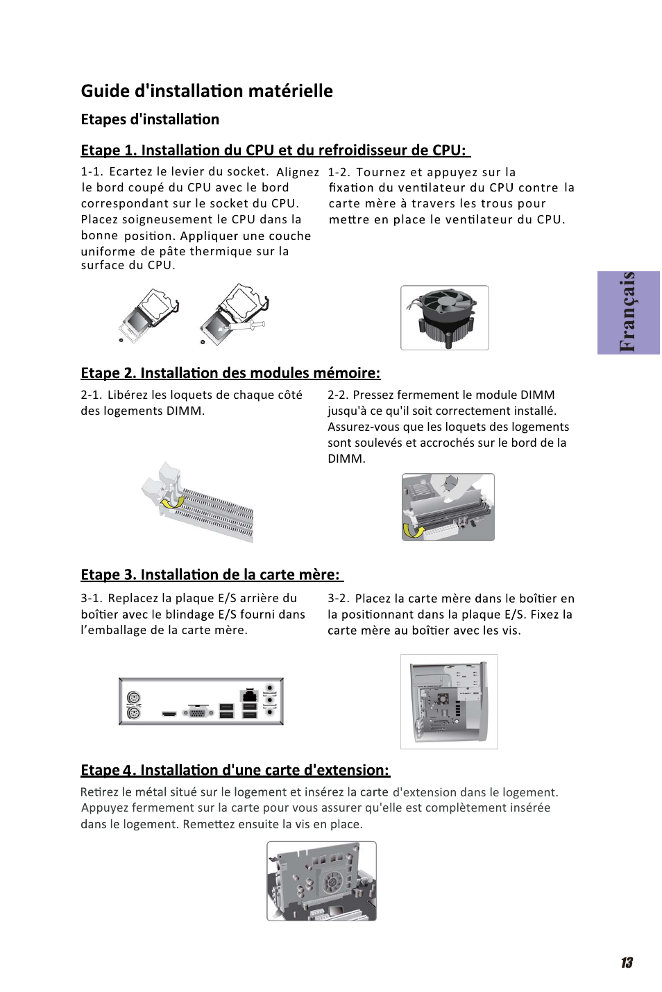Français | Elitegroup H81H3-M4 (V1.0A) User Manual | Page 15 / 30