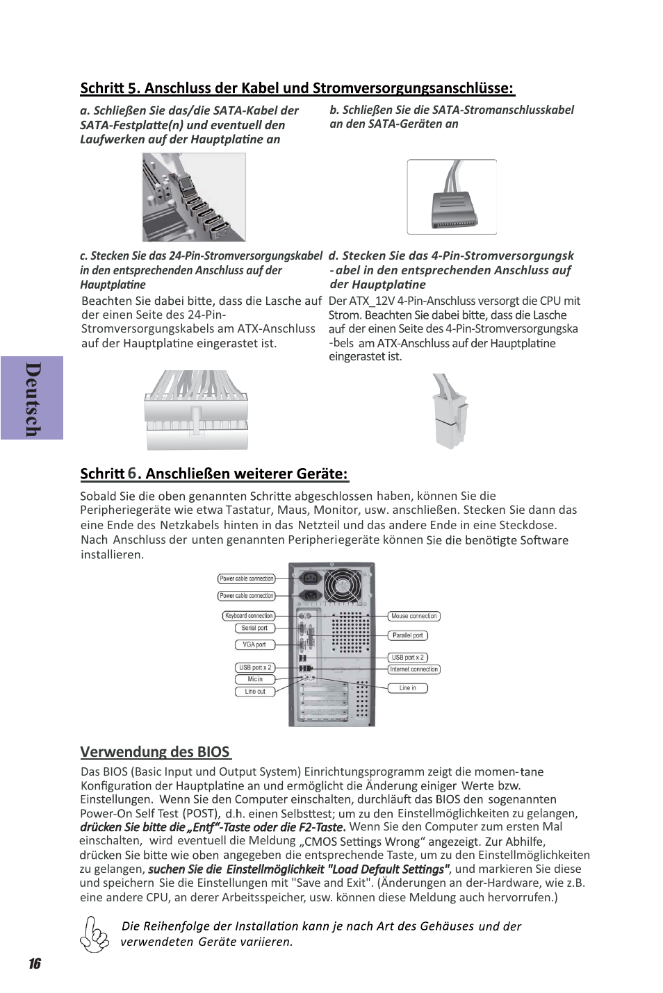 Deutsch, Verwendung des bios | Elitegroup H81H3-M4 (V1.0A) User Manual | Page 18 / 30