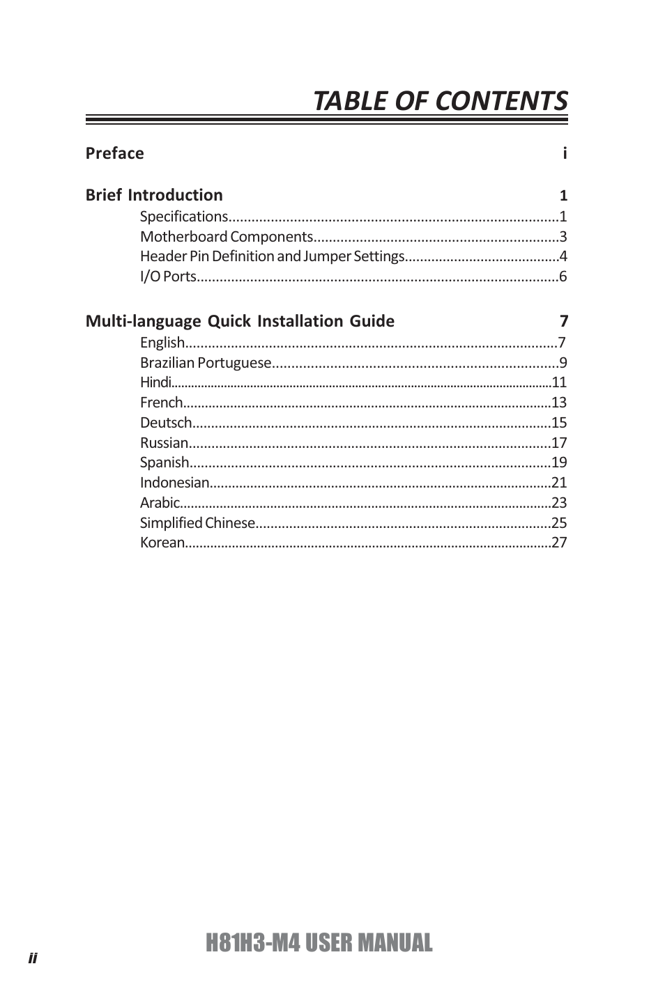 Elitegroup H81H3-M4 (V1.0A) User Manual | Page 2 / 30