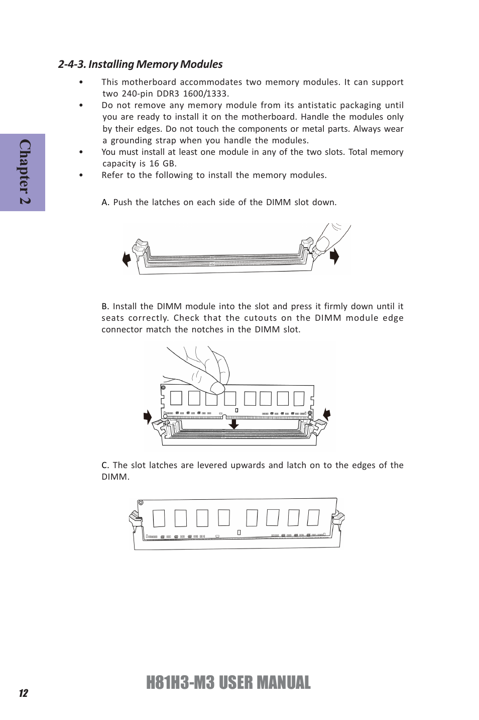 H81h3-m3 user manual, Chapter 2 | Elitegroup H81H3-M3 (V1.0) User Manual | Page 16 / 72