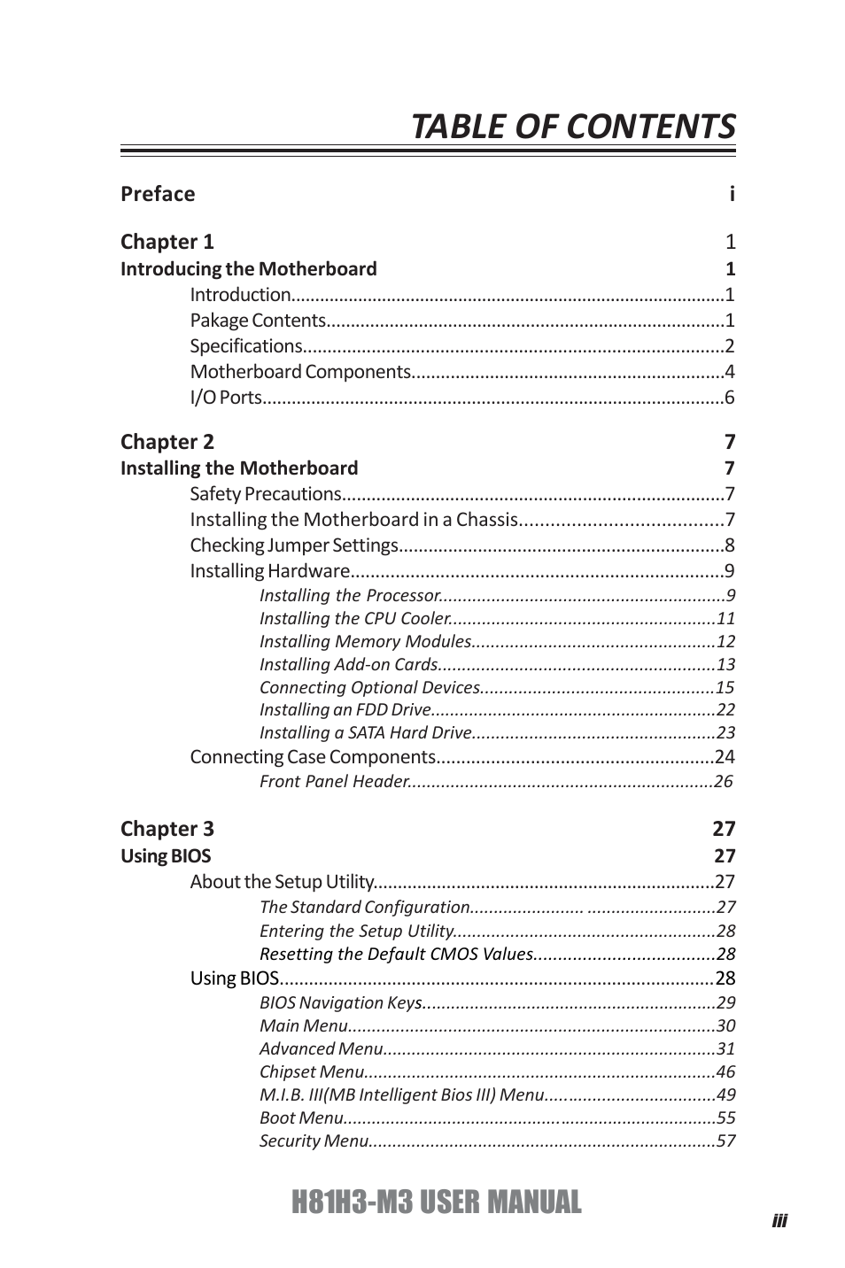 Elitegroup H81H3-M3 (V1.0) User Manual | Page 3 / 72