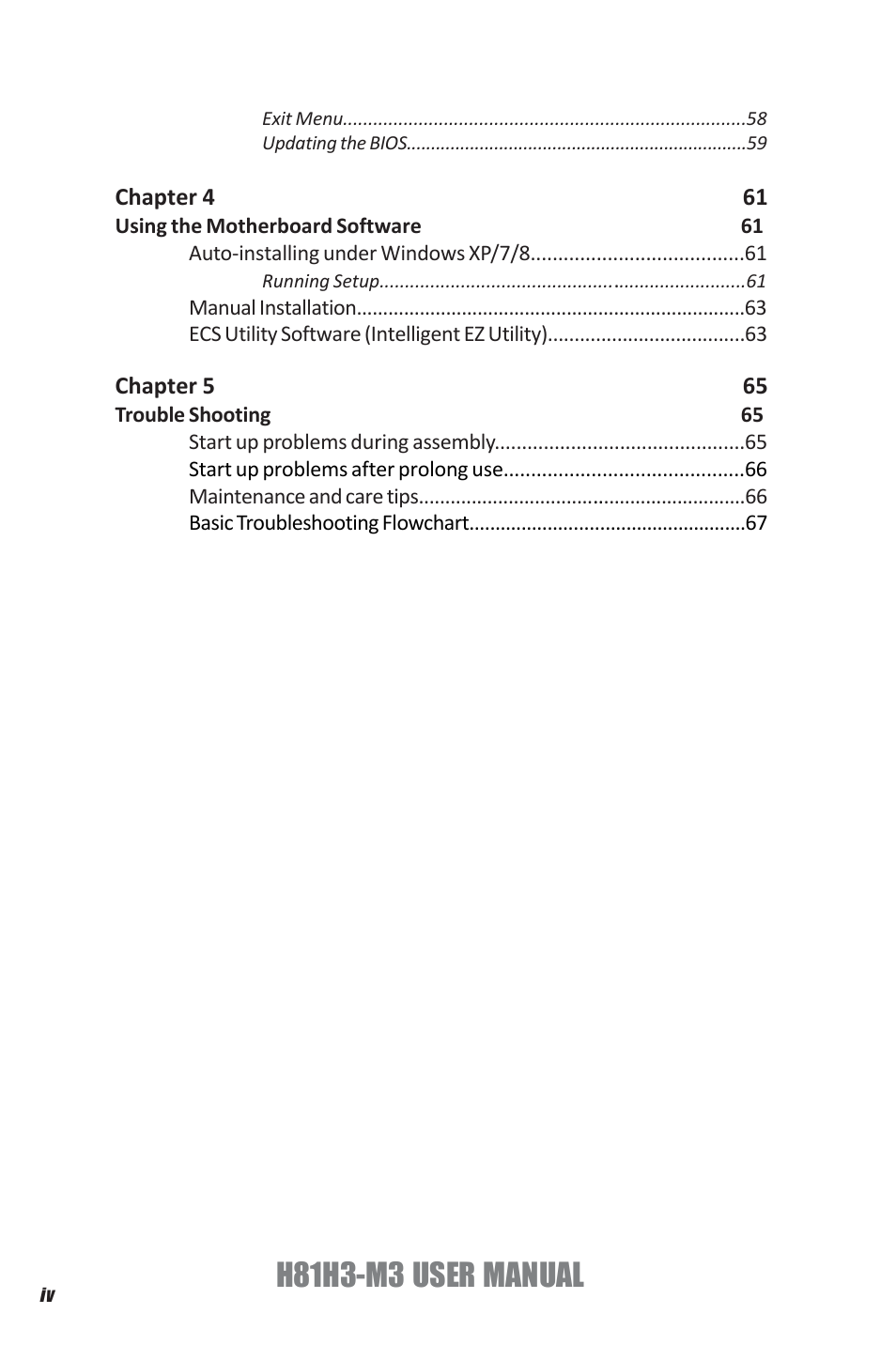 H81h3-m3 user manual | Elitegroup H81H3-M3 (V1.0) User Manual | Page 4 / 72