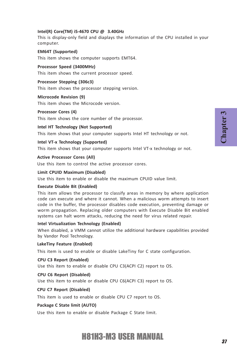 H81h3-m3 user manual, Chapter 3 | Elitegroup H81H3-M3 (V1.0) User Manual | Page 41 / 72