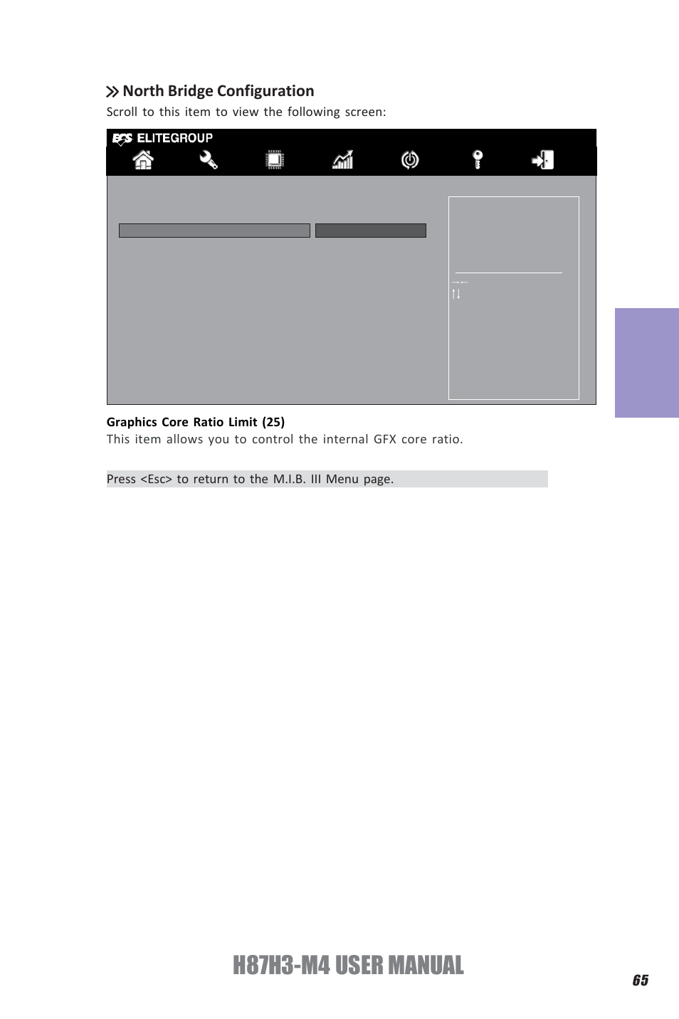 H87h3-m4 user manual, Chapter 3, North bridge configuration | Elitegroup H87H3-M4 (V1.0) User Manual | Page 69 / 94