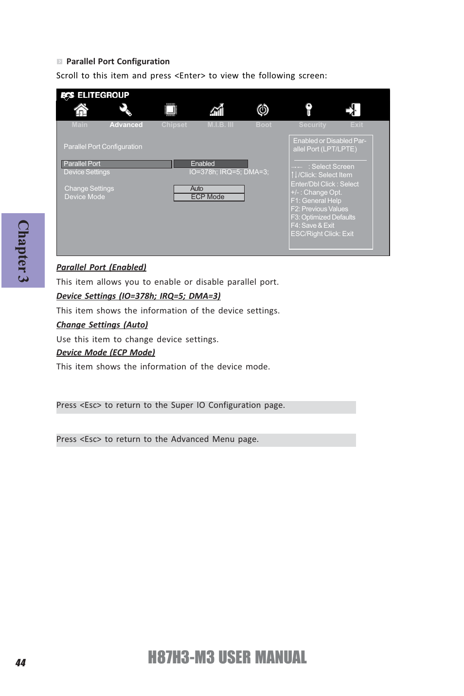 H87h3-m3 user manual, Chapter 3 | Elitegroup H87H3-M3 (V1.0) User Manual | Page 48 / 84