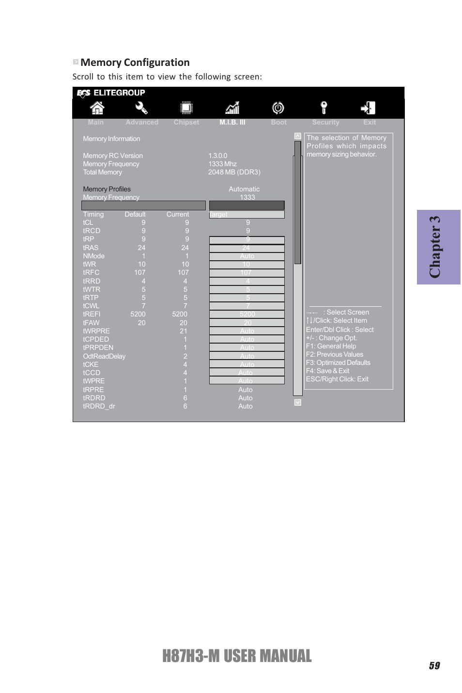 H87h3-m user manual, Chapter 3, Scroll to this item to view the following screen | Elitegroup H87H3-M (V1.0) User Manual | Page 63 / 88