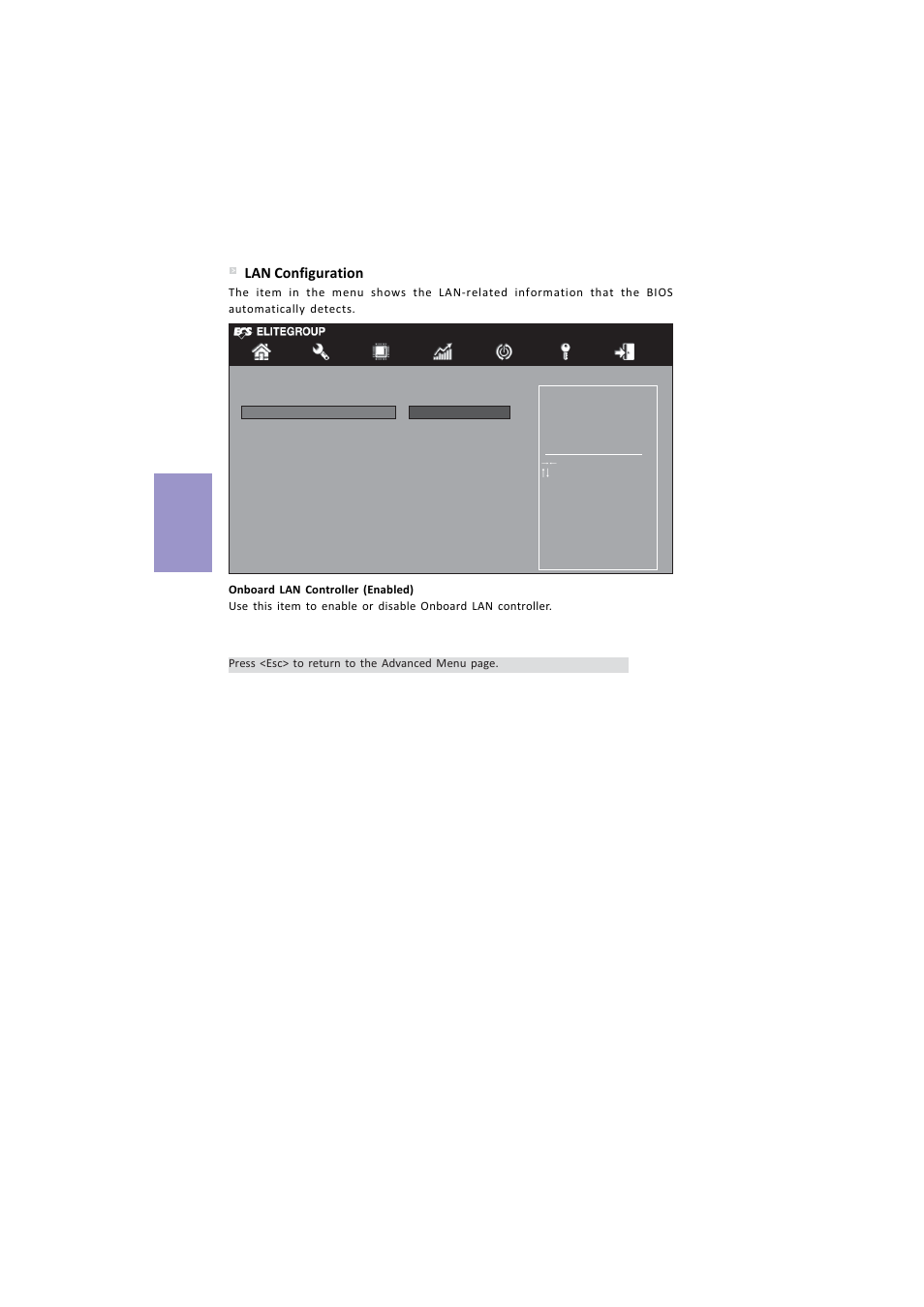 Z87h3-a4 user manual, Chapter 3, Lan configuration | Elitegroup Z87H3-A4 (V1.0) User Manual | Page 40 / 96
