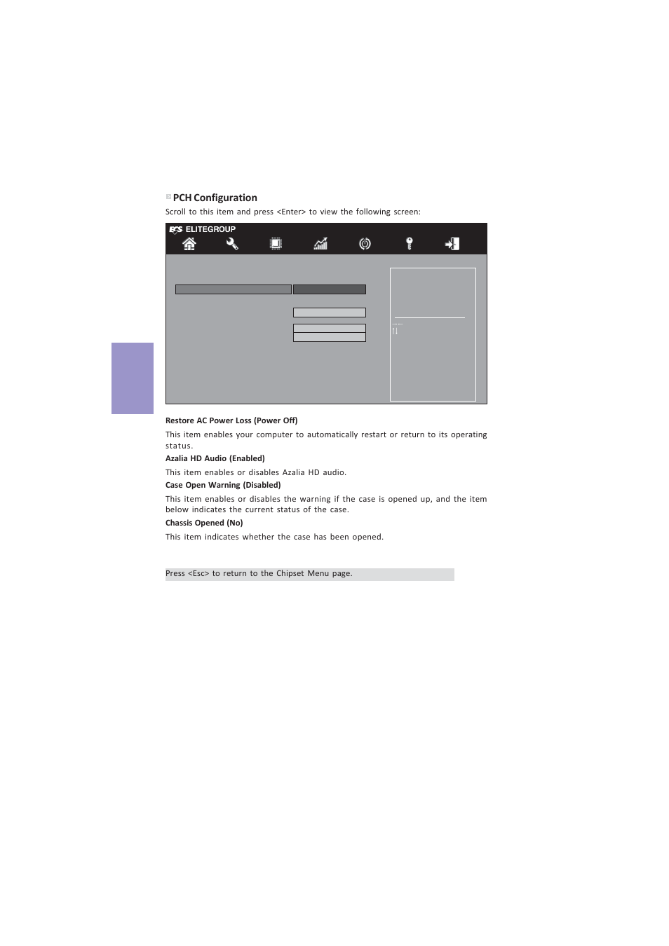 Z87h3-a4 user manual, Chapter 3, Pch configuration | Elitegroup Z87H3-A4 (V1.0) User Manual | Page 62 / 96