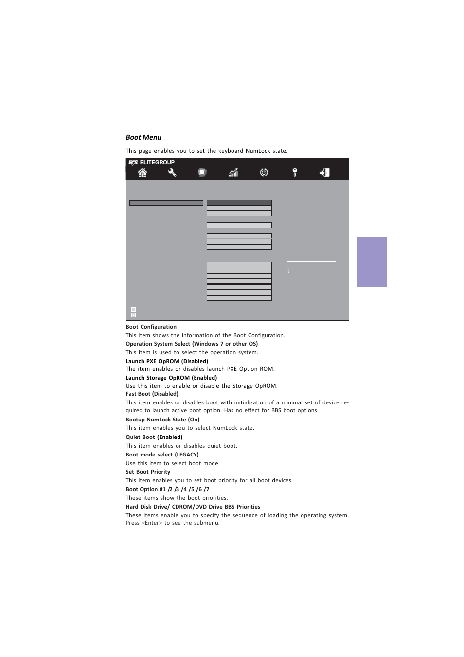 Z87h3-a4 user manual, Chapter 3, Boot menu | Elitegroup Z87H3-A4 (V1.0) User Manual | Page 73 / 96