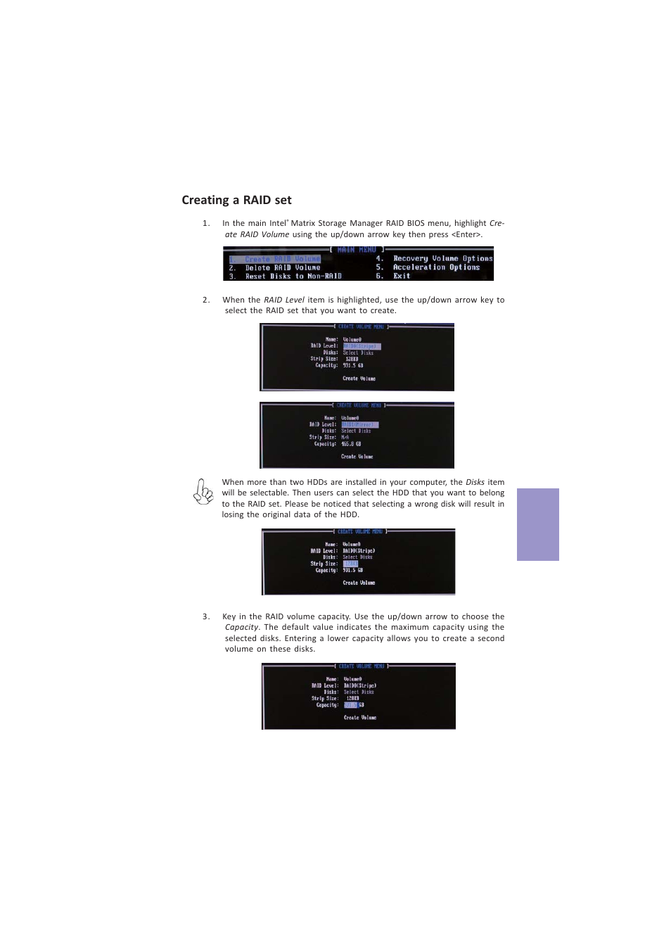 Z87h3-a4 user manual, Chapter 5, Creating a raid set | Elitegroup Z87H3-A4 (V1.0) User Manual | Page 85 / 96