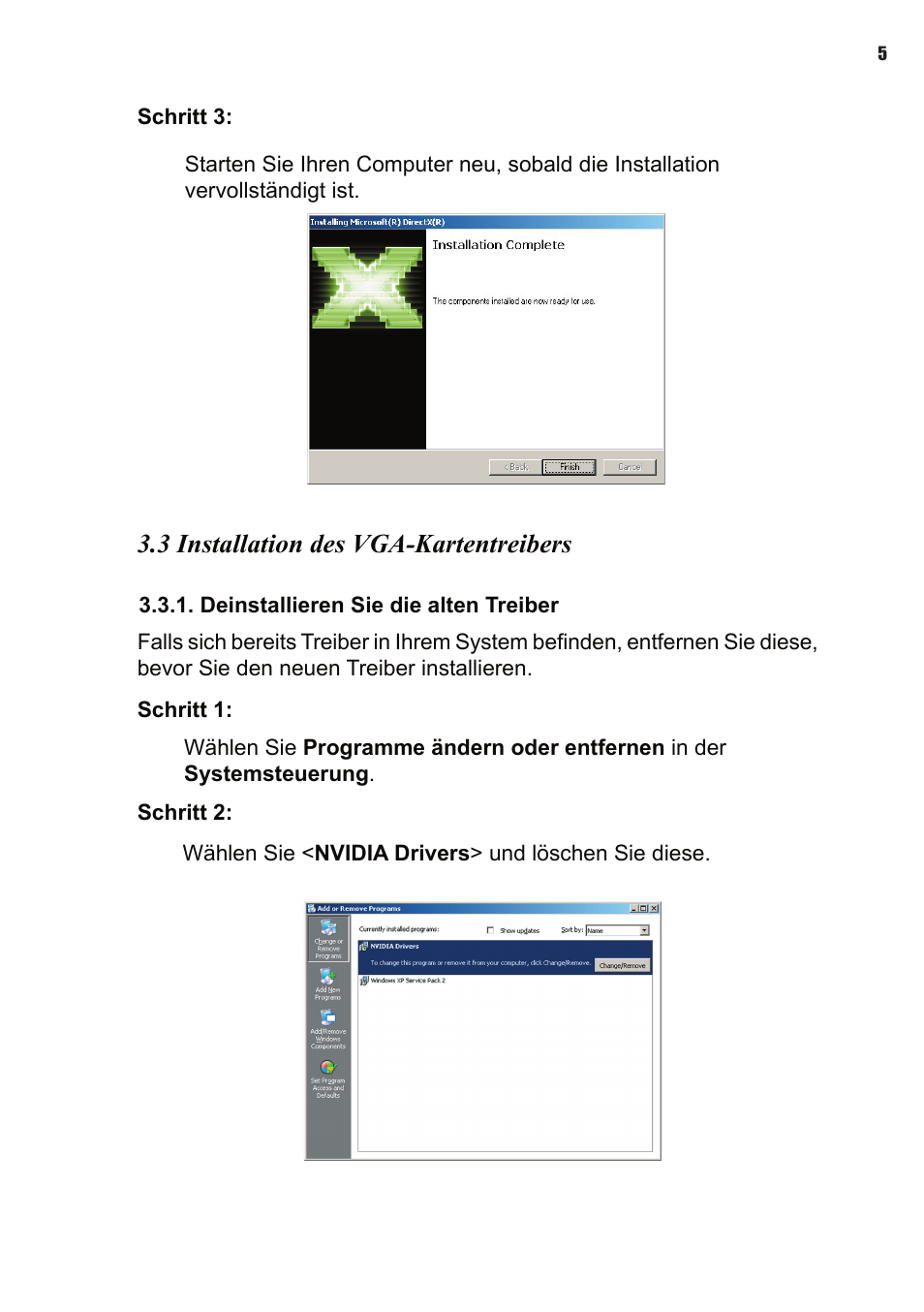 3 installation des vga-kartentreibers | Elitegroup NVIDIA VGA cards User Manual | Page 43 / 110