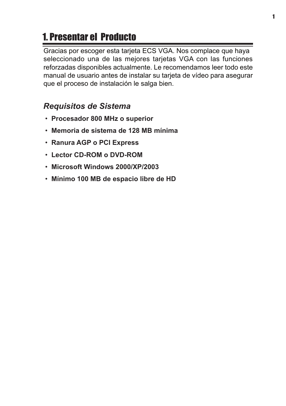 Presentar el producto, Requisitos de sistema | Elitegroup NVIDIA VGA cards User Manual | Page 57 / 110