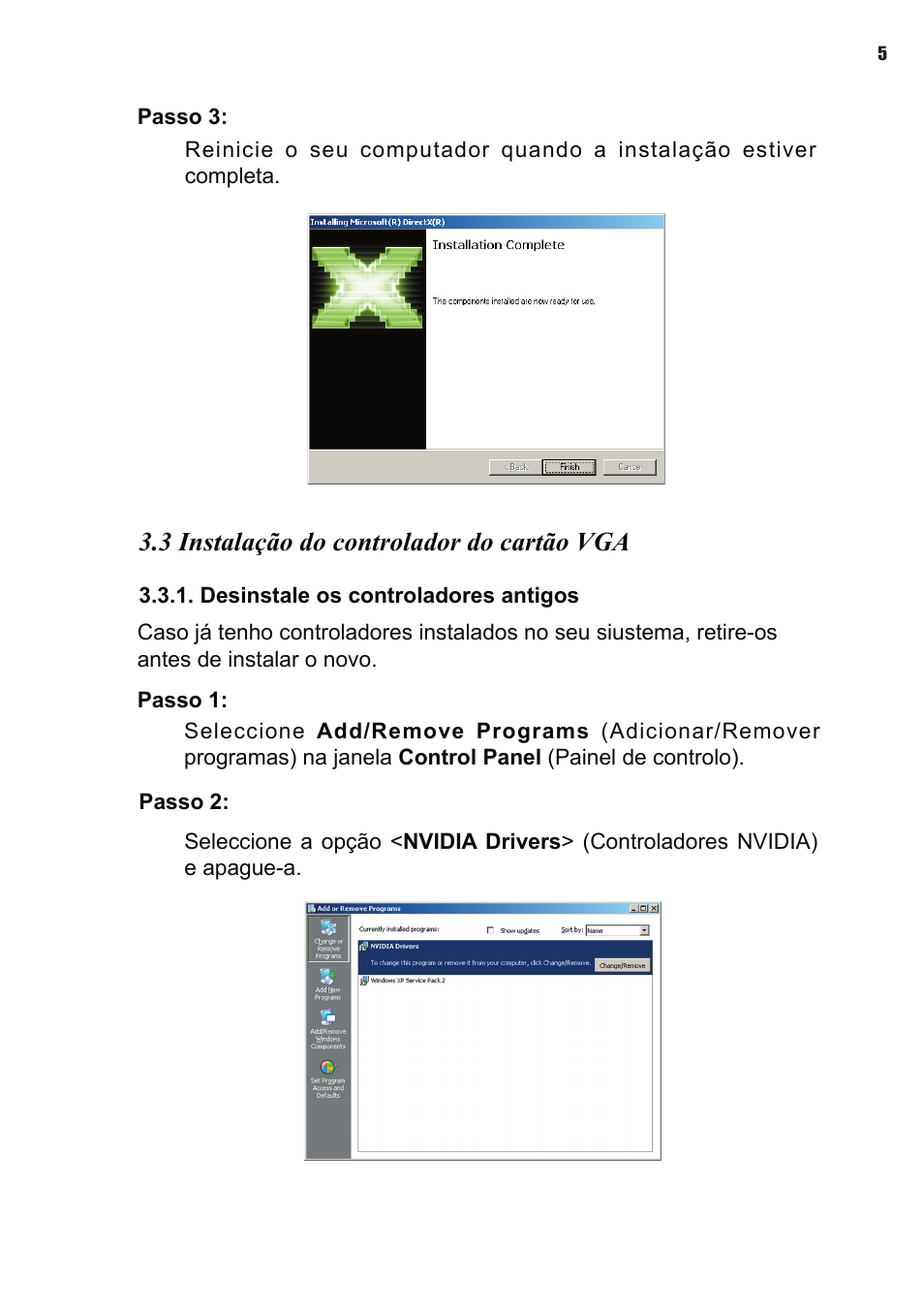 3 instalação do controlador do cartão vga | Elitegroup NVIDIA VGA cards User Manual | Page 79 / 110