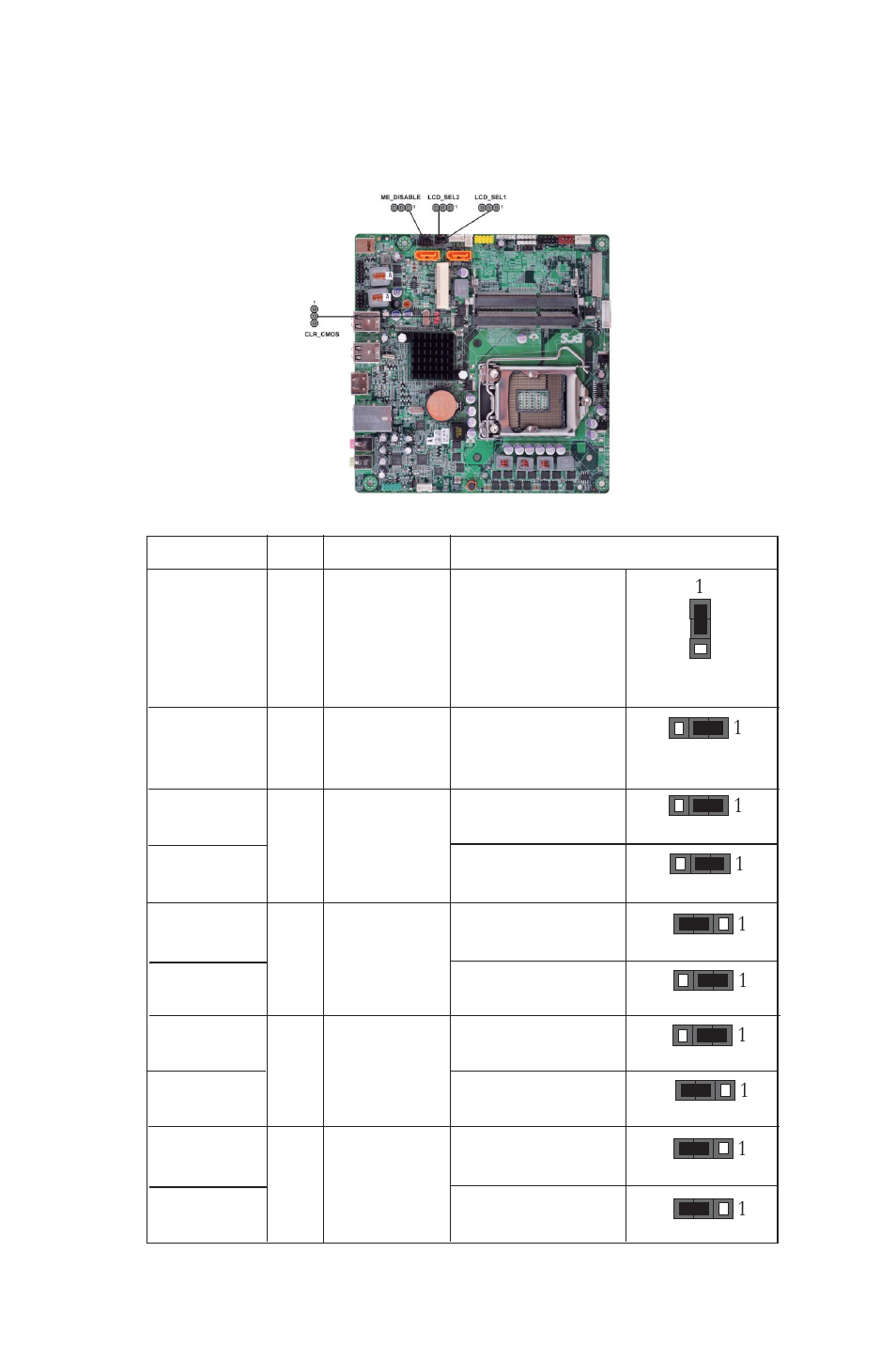 Installing the motherboard, Checking jumper settings, Jumper settings | Elitegroup H61H-G11 (V2.0) User Manual | Page 13 / 54