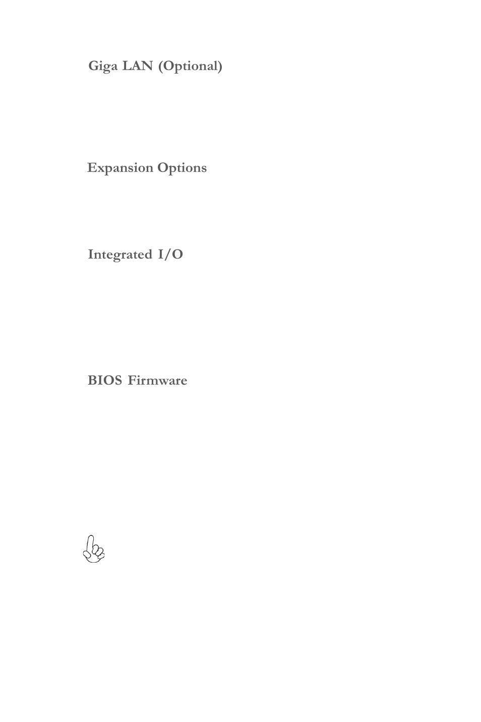 Introducing the motherboard, Expansion options, Integrated i/o | Bios firmware, Giga lan (optional) | Elitegroup H61H-G11 (V2.0) User Manual | Page 7 / 54