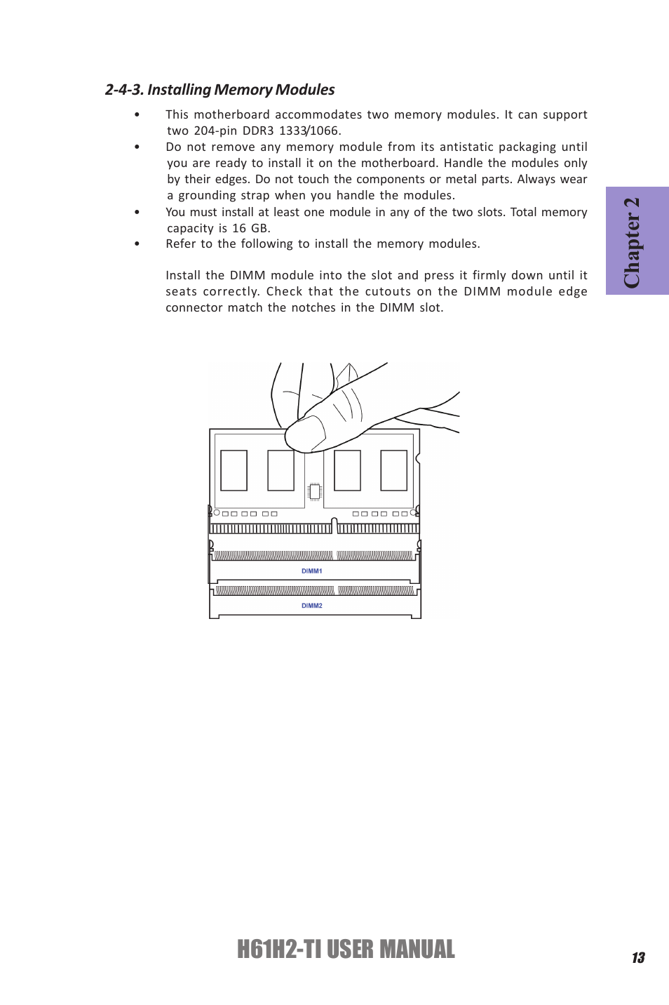 H61h2-ti user manual, Chapter 2 | Elitegroup H61H2-TI (V1.0) User Manual | Page 17 / 66