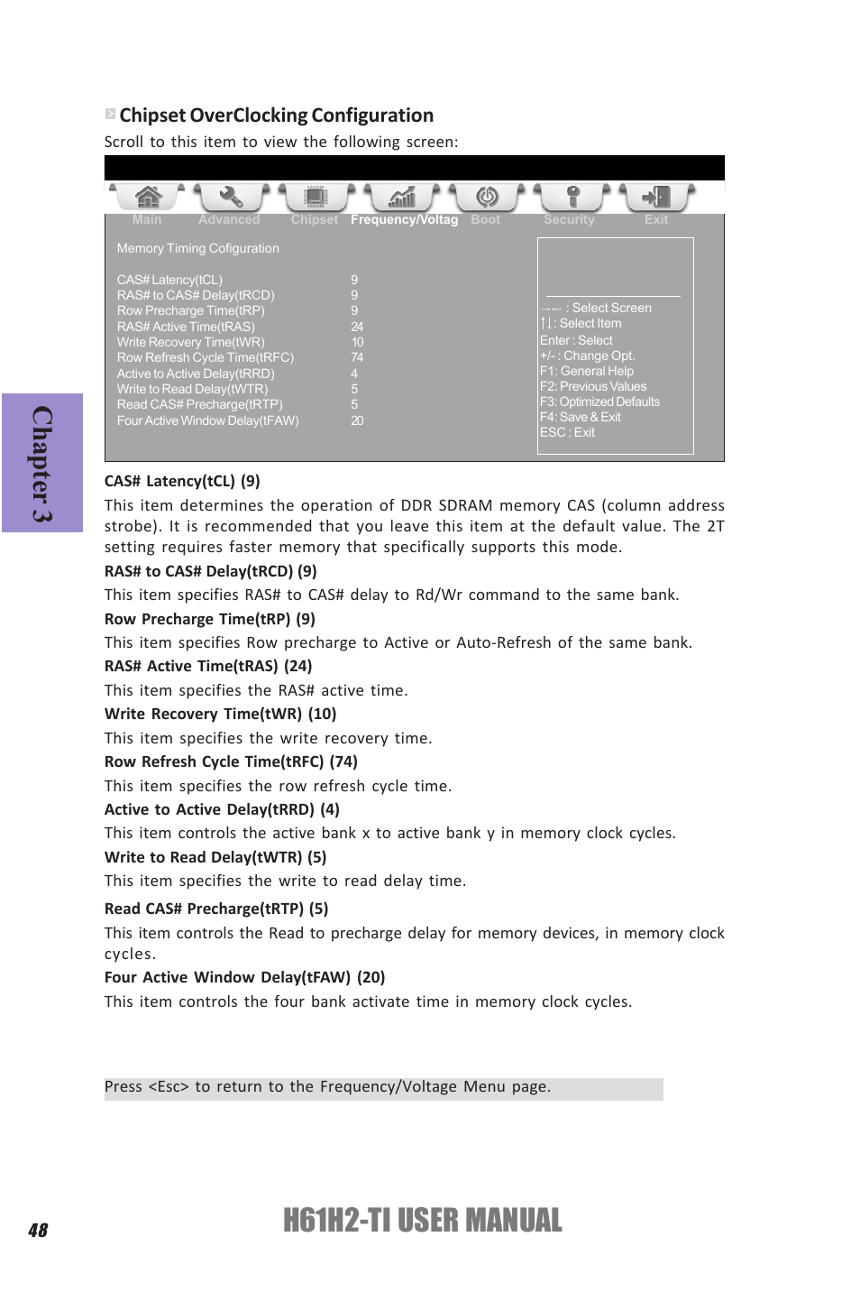 H61h2-ti user manual, Chapter 3, Chipset overclocking configuration | Elitegroup H61H2-TI (V1.0) User Manual | Page 52 / 66