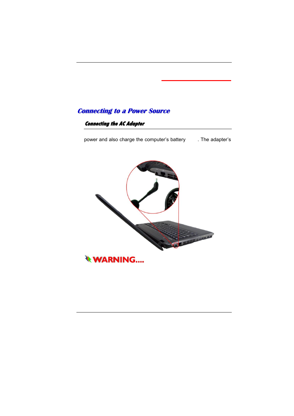 Etting, Tarted, Connecting the ac adapter | Getting started | Elitegroup MB50II / IA ID 1 User Manual | Page 25 / 72