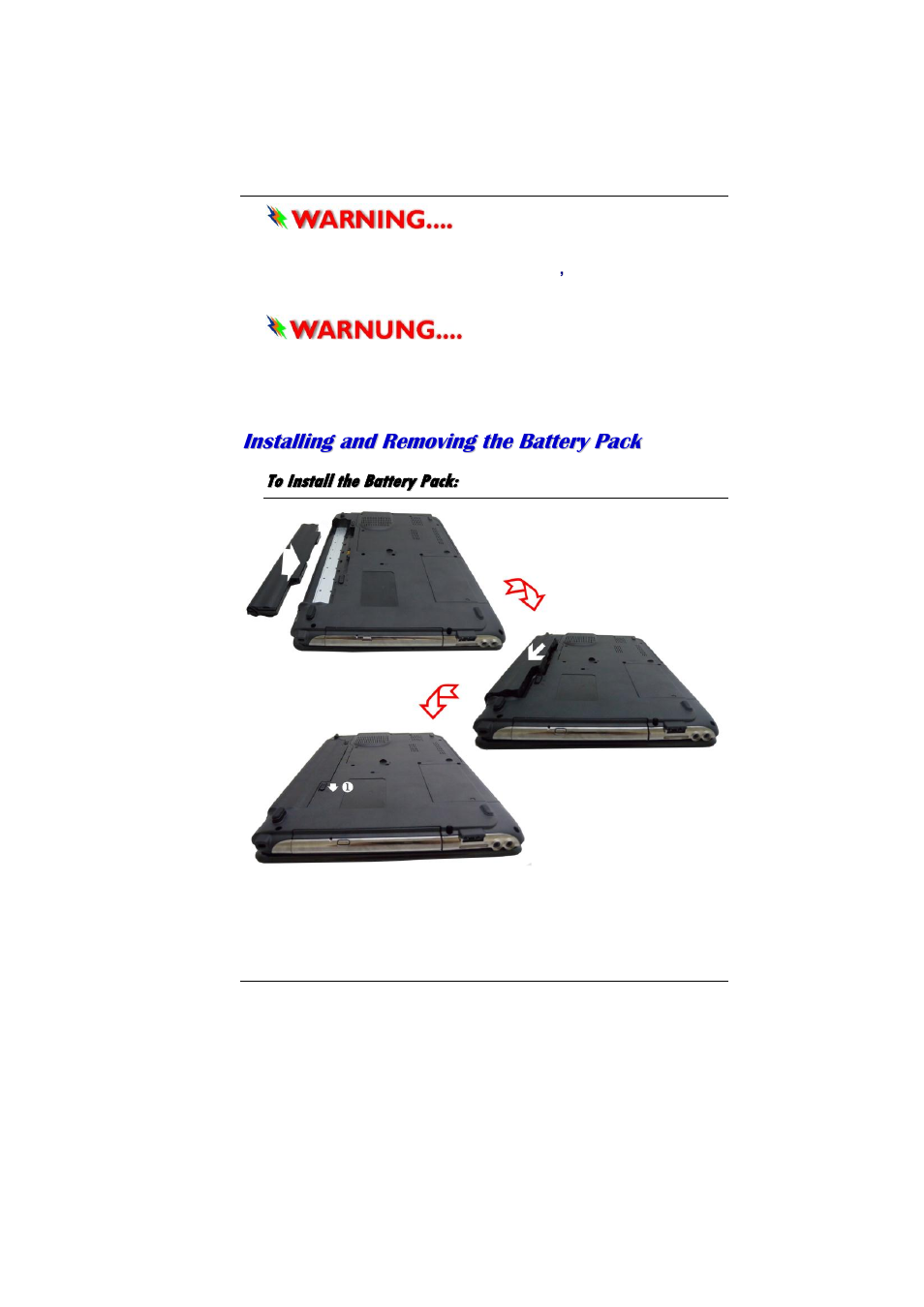 To install the battery pack | Elitegroup MB50II / IA ID 1 User Manual | Page 27 / 72