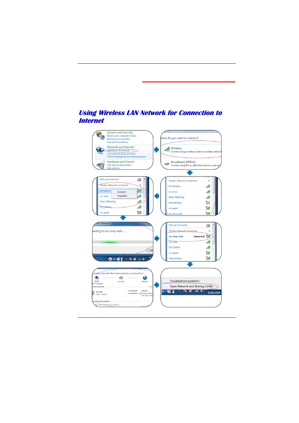 Nternet, Onnection, Internet connection | Elitegroup MB50II / IA ID 1 User Manual | Page 41 / 72