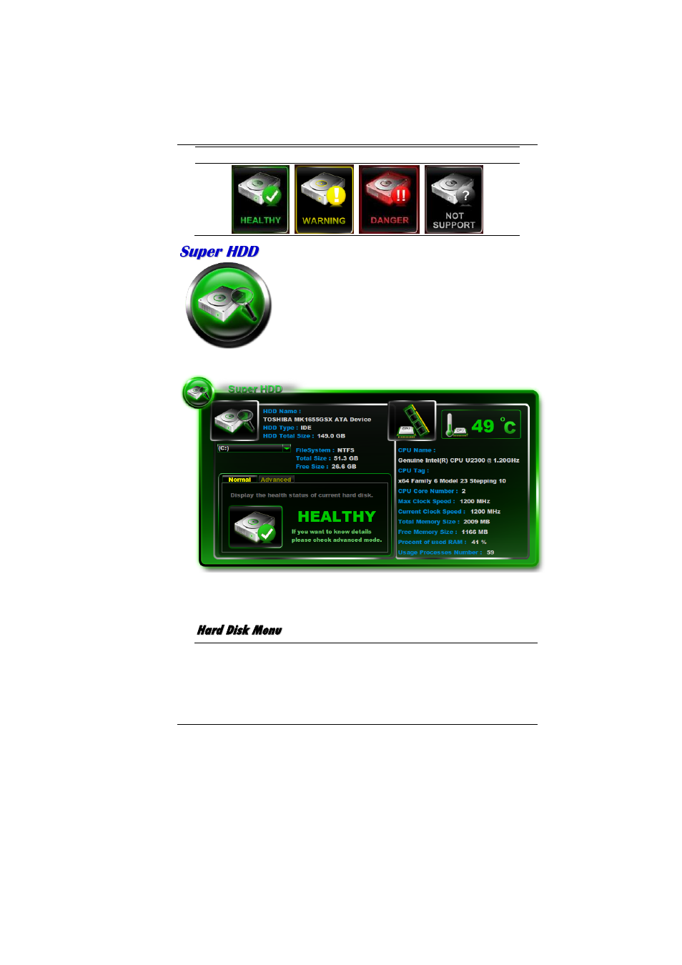 Hard disk menu | Elitegroup MB50II / IA ID 1 User Manual | Page 62 / 72