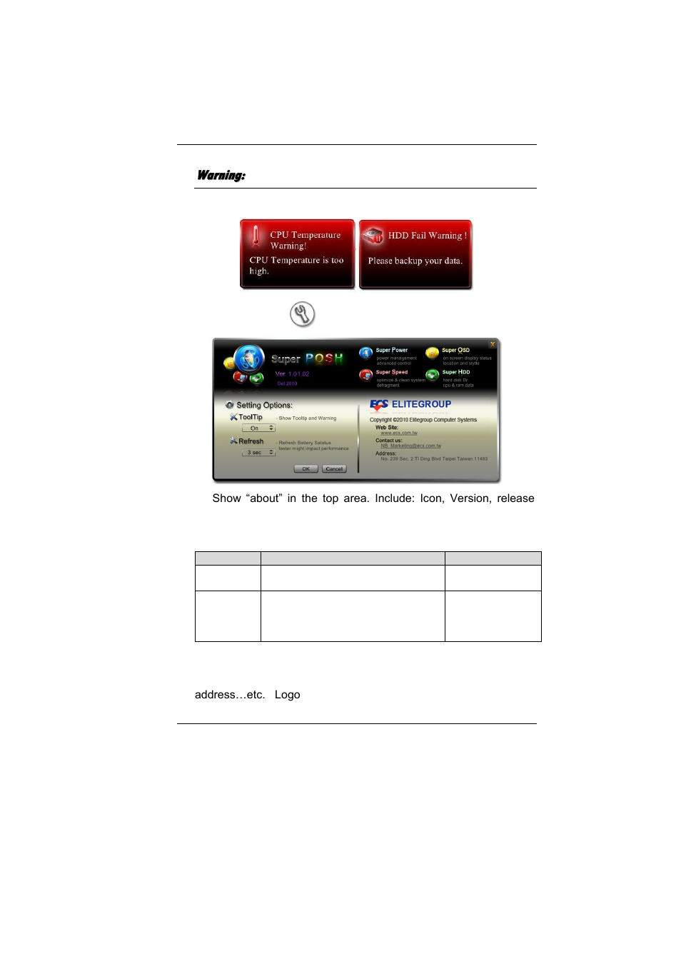 Warning | Elitegroup MB50II / IA ID 1 User Manual | Page 64 / 72