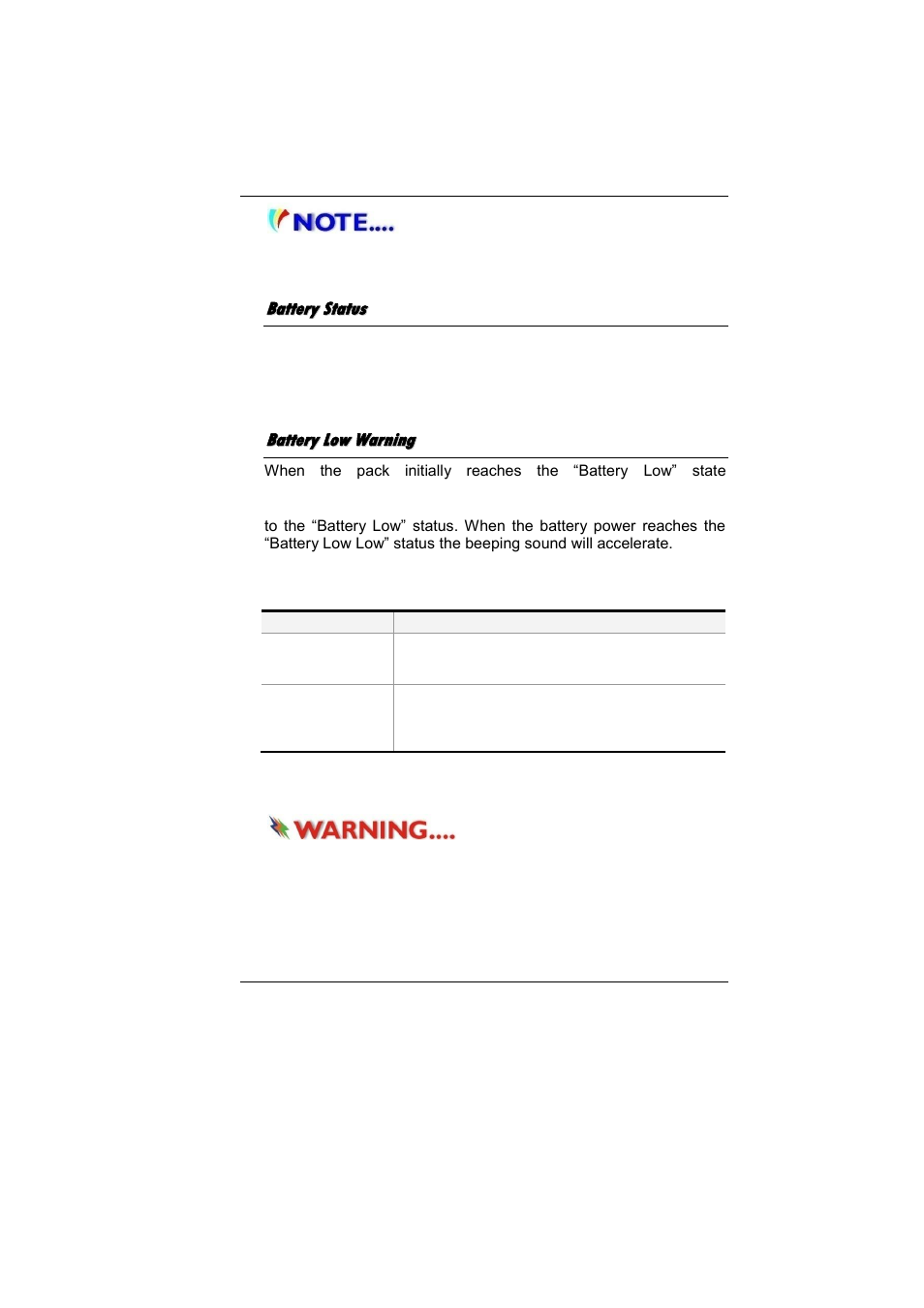 Attery, Tatus, Arning | Elitegroup MB40II ID 7 User Manual | Page 35 / 71