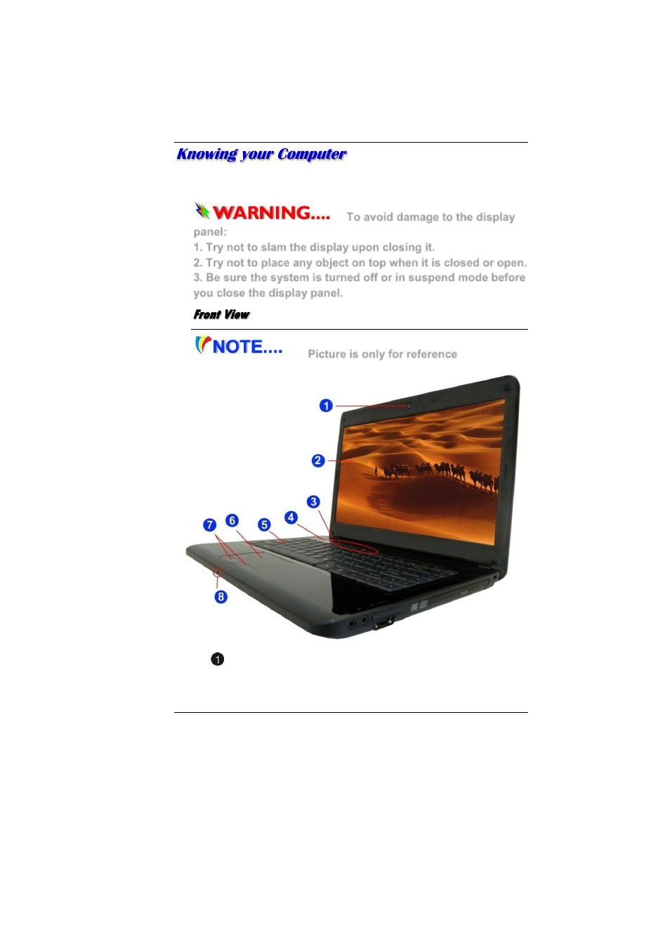 Nowing your, Omputer, Front view | Knowing your computer | Elitegroup MB40II ID 6 User Manual | Page 19 / 57