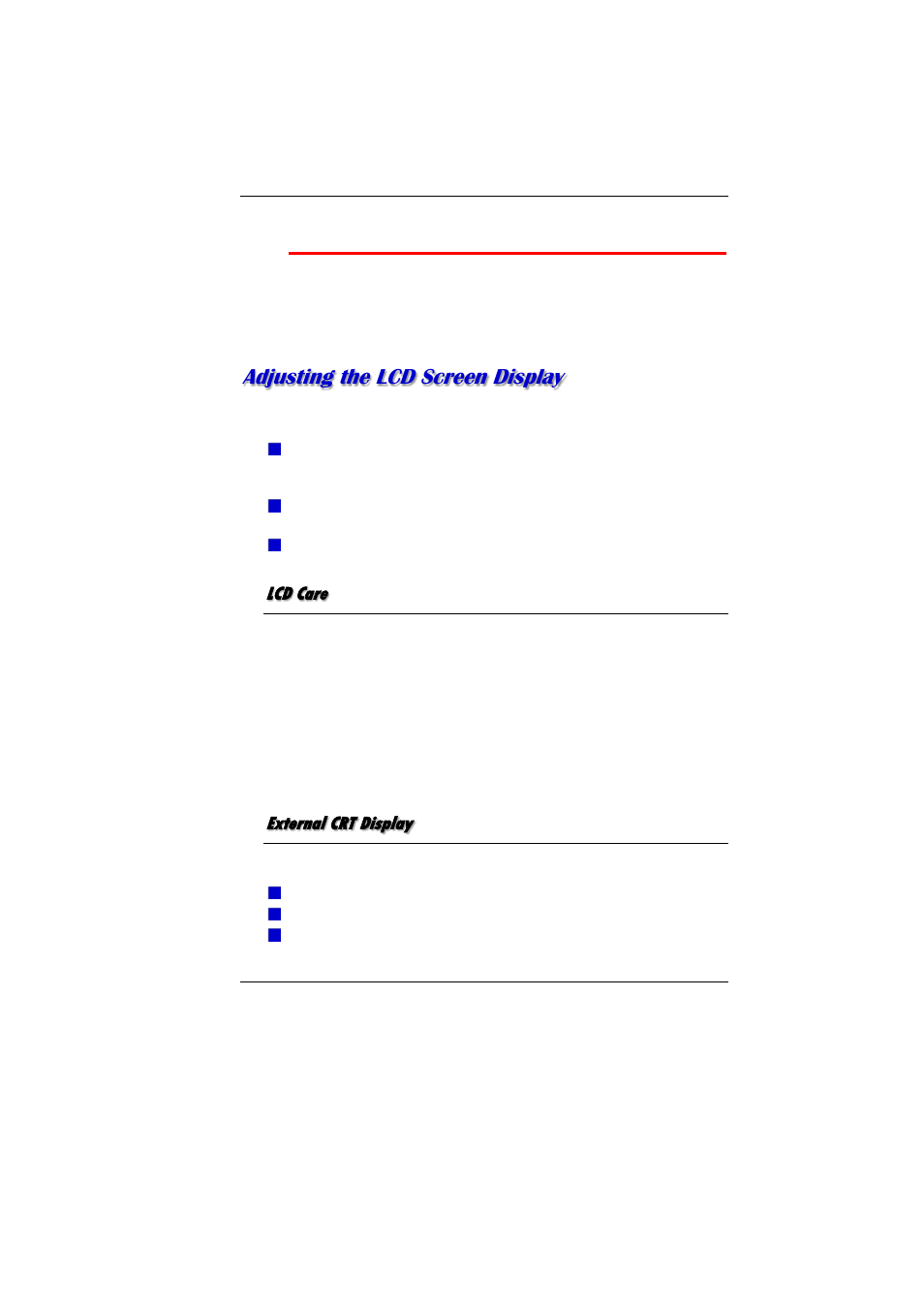 Sing the, Otebook, Omputer | Djusting the, Creen, Isplay, Lcd care, External crt display, Adjusting the lcd screen display | Elitegroup MB40II ID 6 User Manual | Page 30 / 57