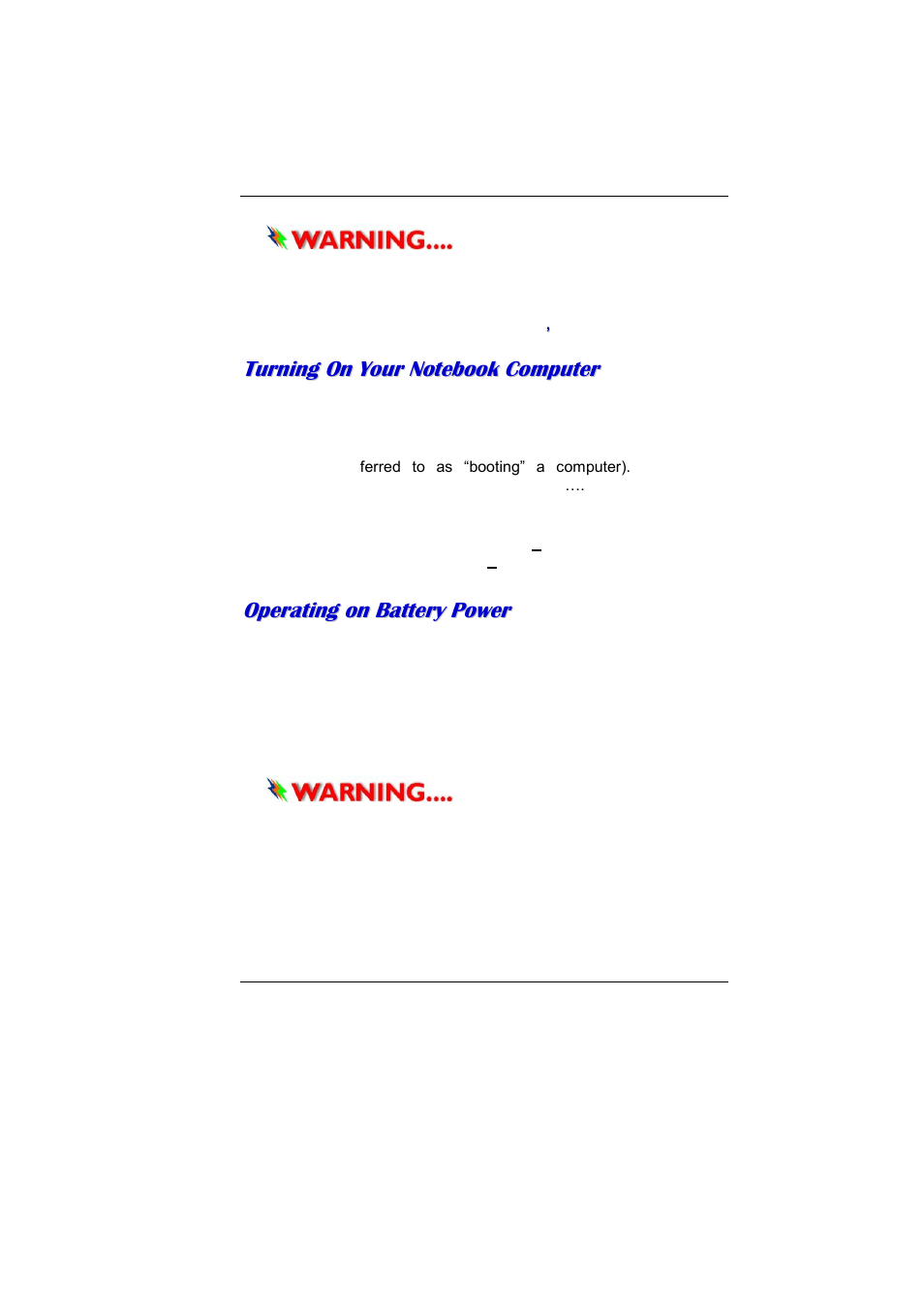 Urning, Otebook, Omputer | Perating on, Attery, Ower | Elitegroup MB40II ID 5 User Manual | Page 27 / 56