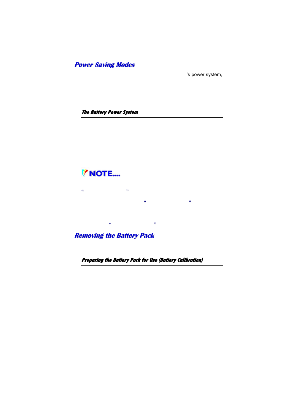 Ower, Aving, Odes | The battery power system, Emoving the, Attery | Elitegroup MB40II ID 5 User Manual | Page 34 / 56