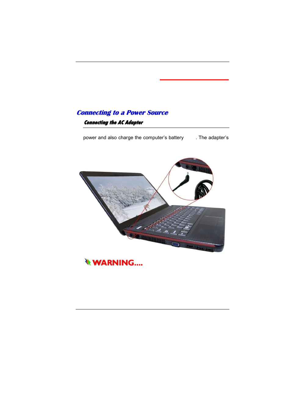 Etting, Tarted, Connecting the ac adapter | Getting started | Elitegroup MB40II / IA ID 3 User Manual | Page 25 / 73