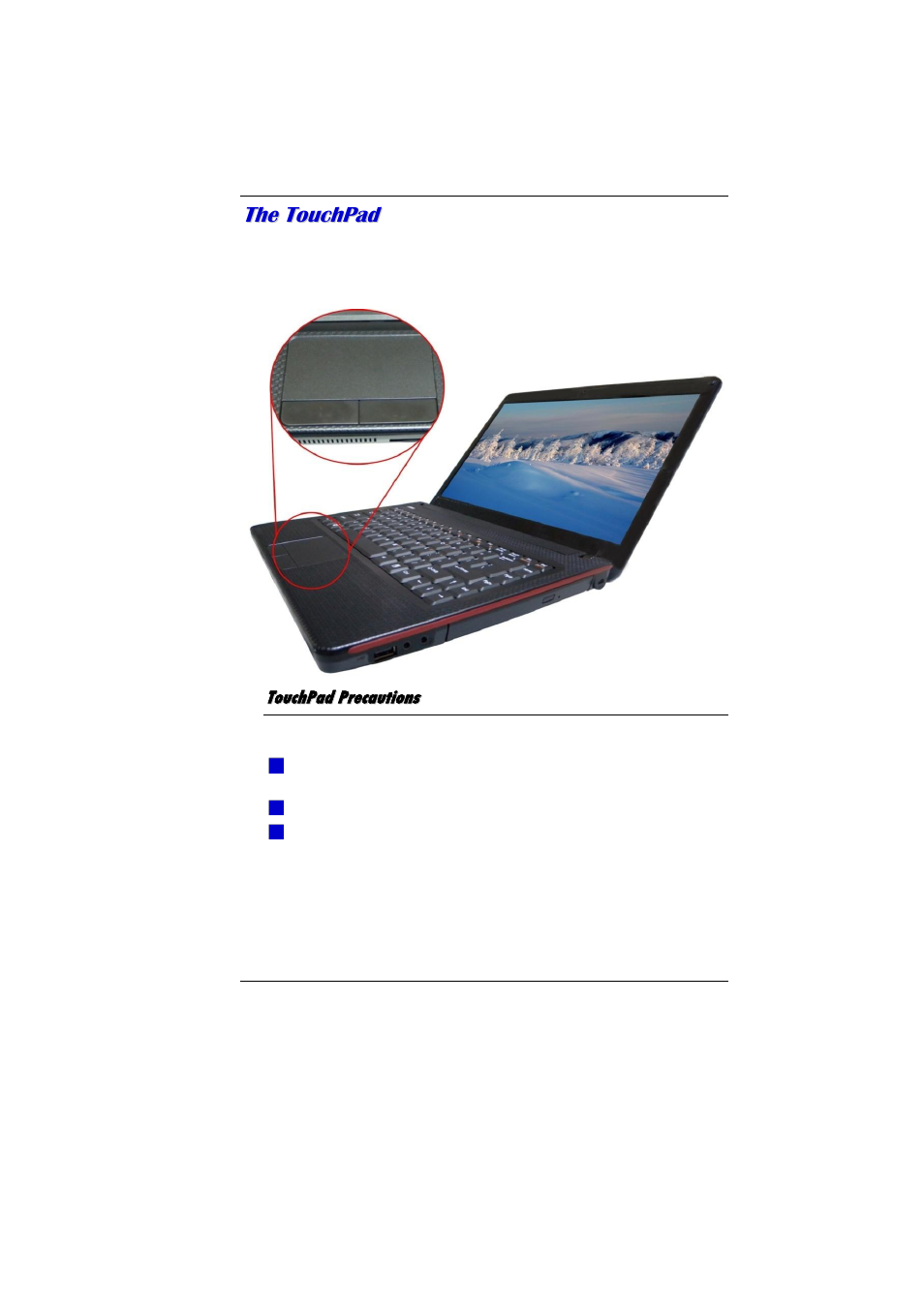 Touchpad precautions | Elitegroup MB40II / IA ID 3 User Manual | Page 32 / 73
