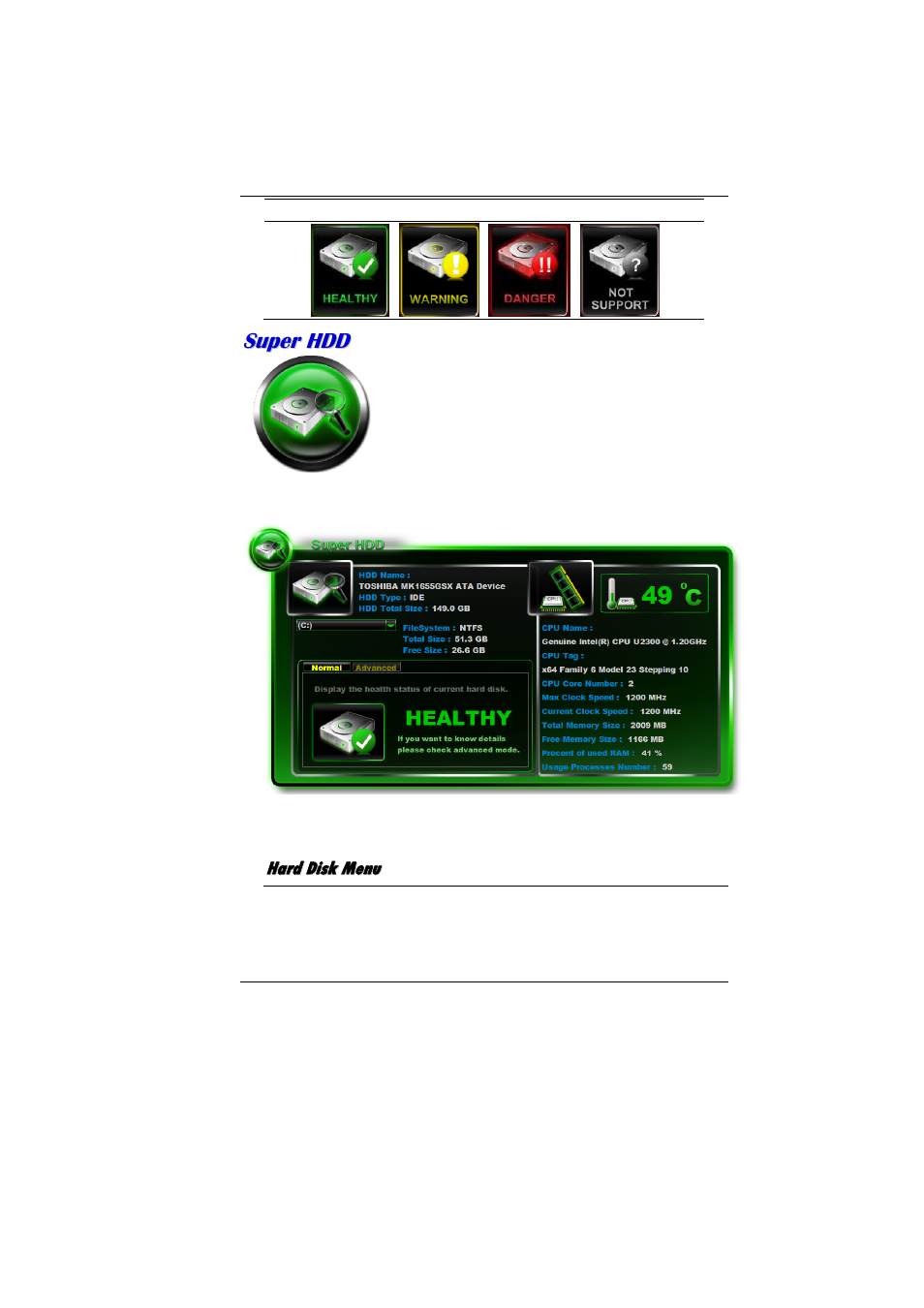 Hard disk menu | Elitegroup MB40II / IA ID 3 User Manual | Page 63 / 73
