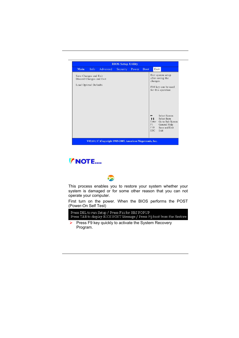 System recovery | Elitegroup U10IL User Manual | Page 58 / 84