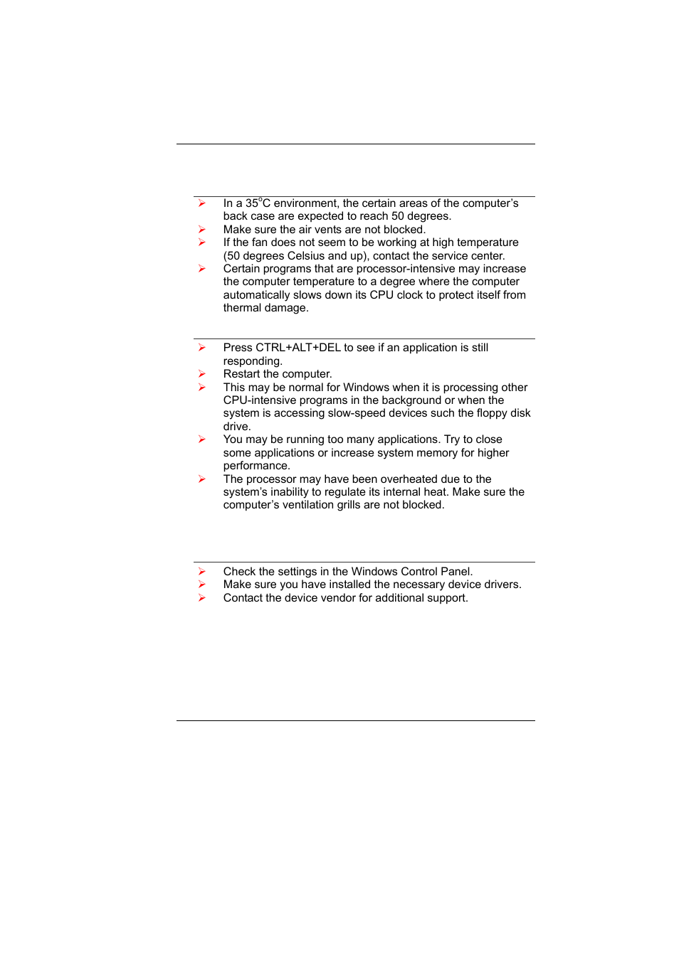 Performance problems, Usb2.0 problems | Elitegroup U10IL User Manual | Page 80 / 84