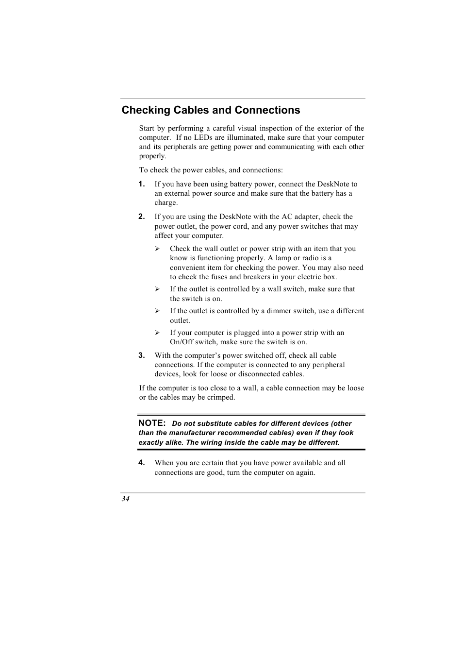 Checking cables and connections | Elitegroup A900 (V2.1) User Manual | Page 48 / 85