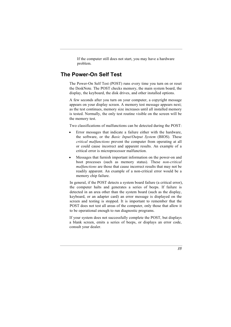 The power-on self test | Elitegroup A900 (V2.1) User Manual | Page 49 / 85