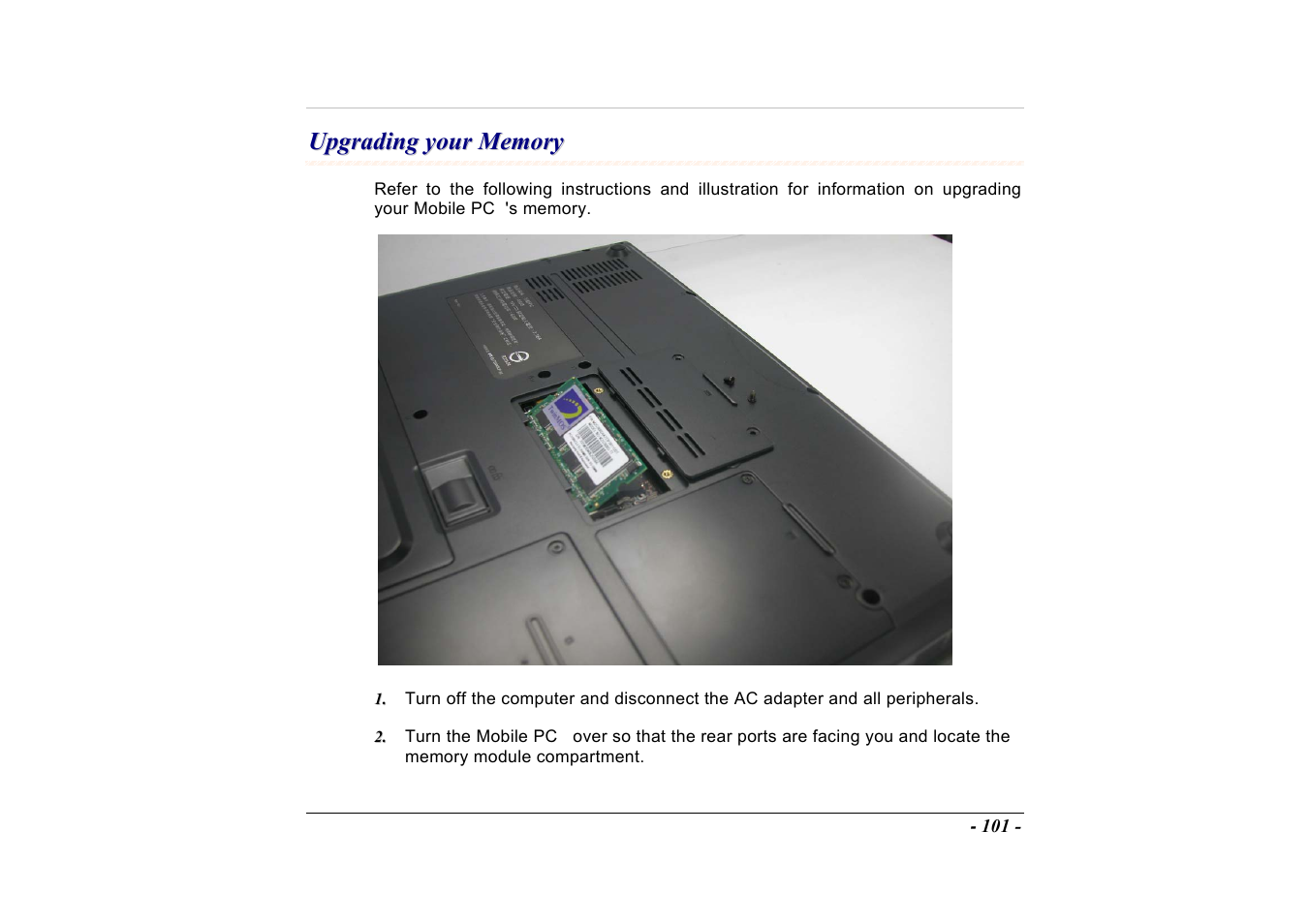 Upgrading your memory | Elitegroup A535 User Manual | Page 103 / 117