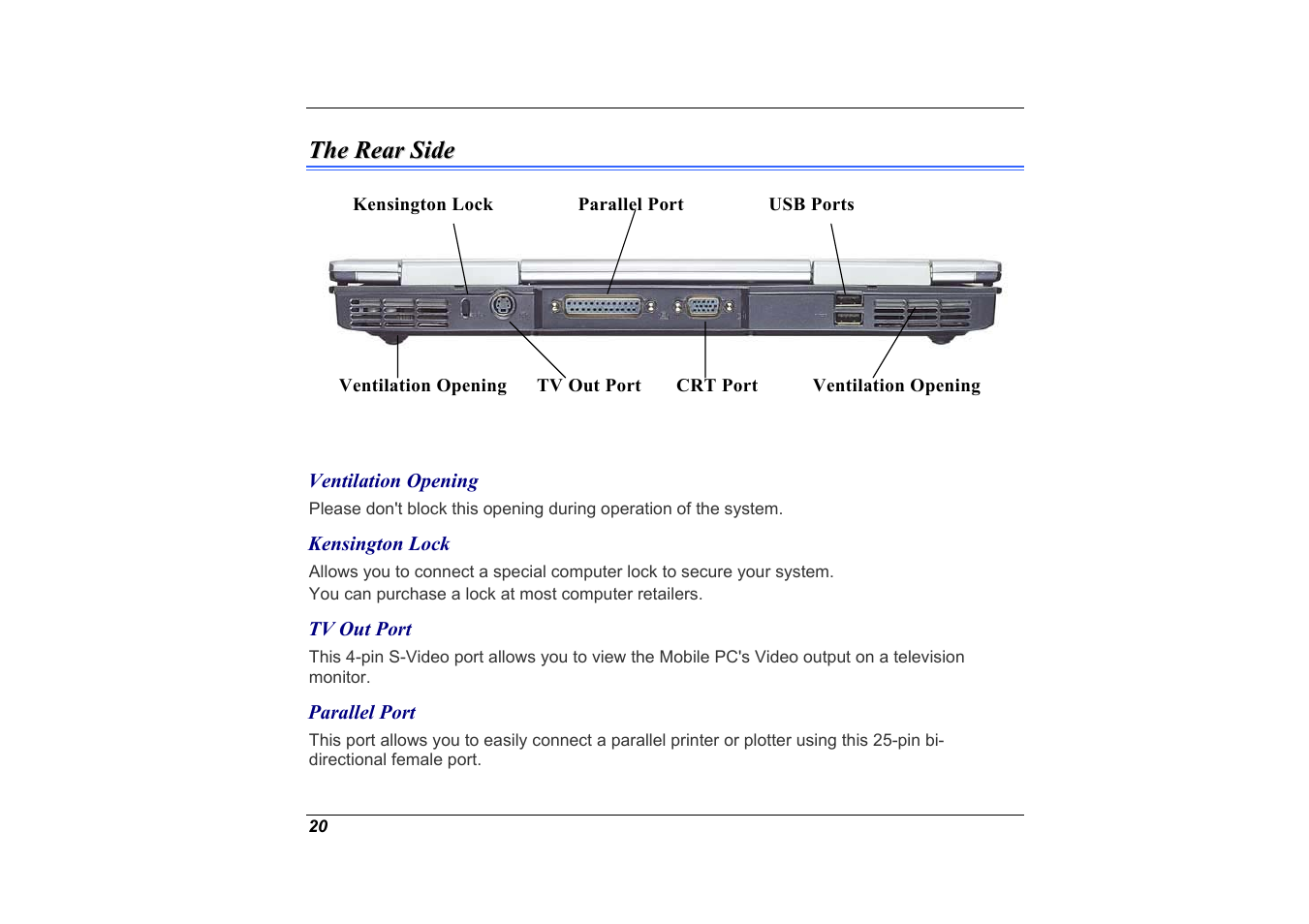 The rear side | Elitegroup A535 User Manual | Page 22 / 117