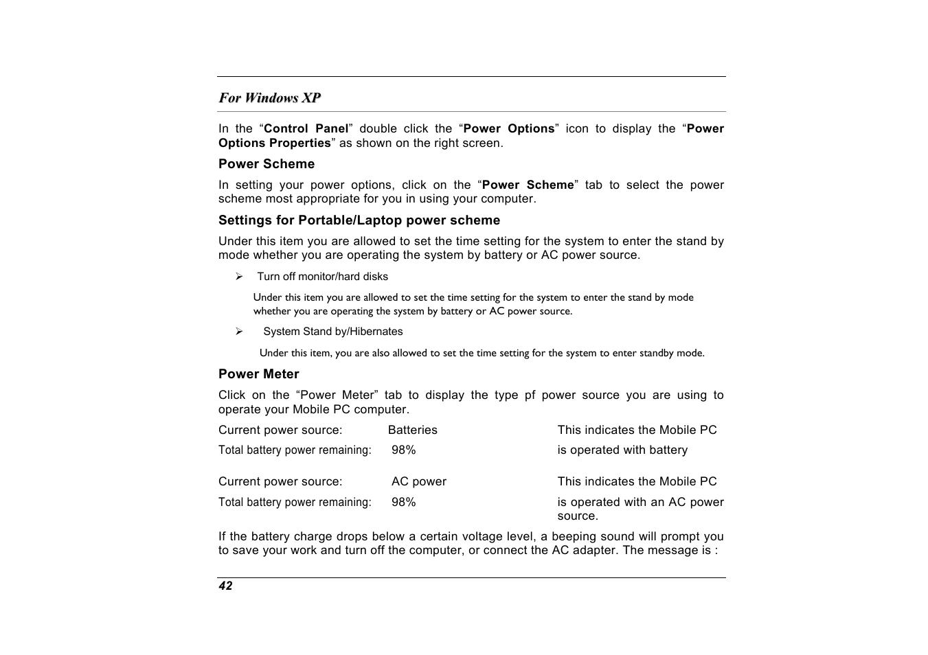 For windows xp | Elitegroup A535 User Manual | Page 44 / 117