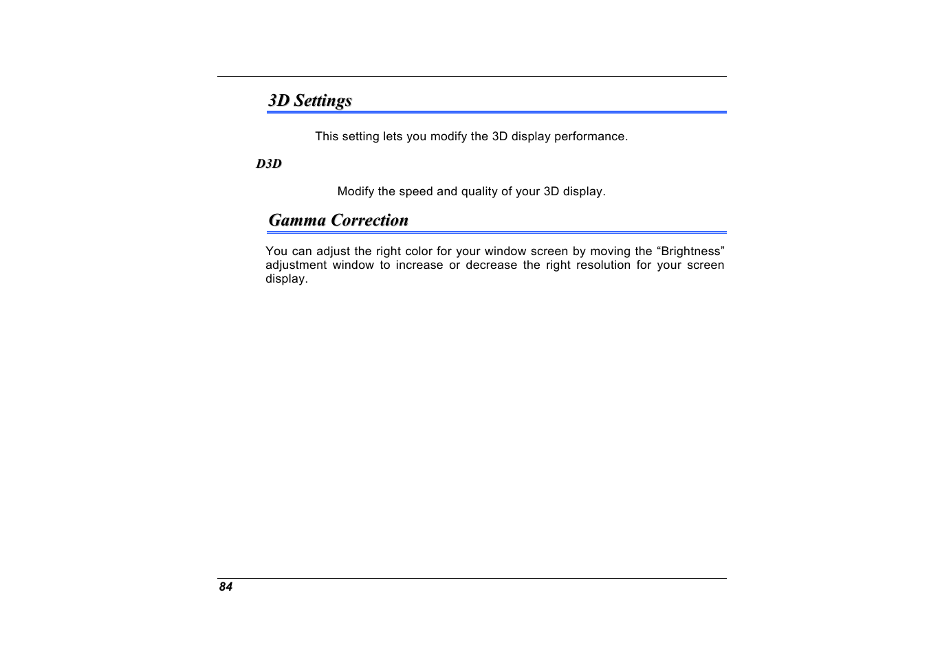 3d settings, Gamma correction | Elitegroup A535 User Manual | Page 86 / 117