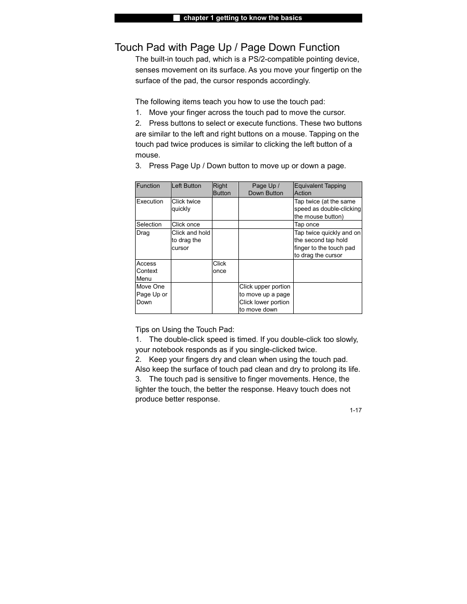 Touch pad with page up / page down function | Elitegroup 755IN v.1 User Manual | Page 17 / 22